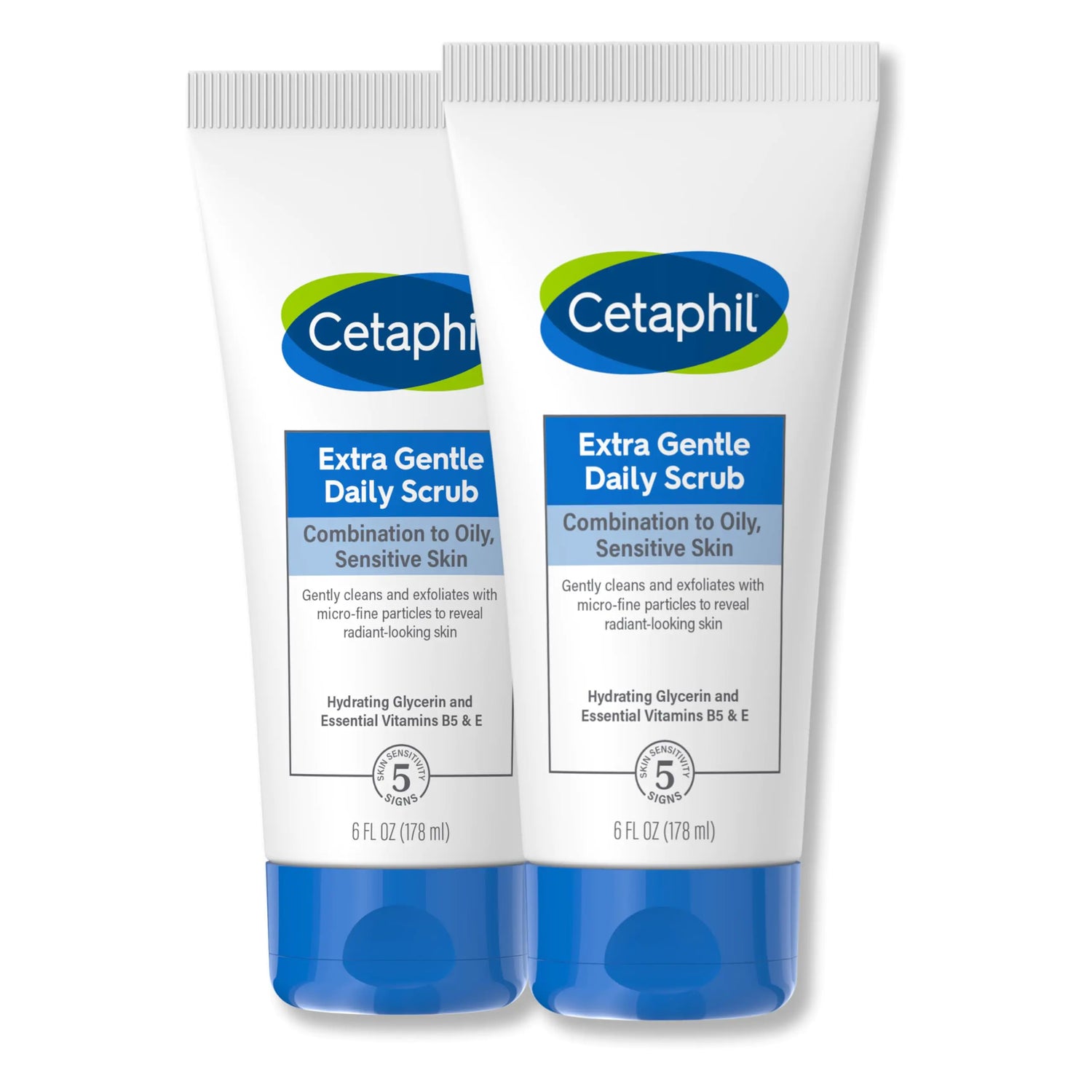 Cetaphil Scrub Viso Esfoliante, Scrub Viso Quotidiano Extra Delicato, Esfolia e Deterge Delicatamente, Per Tutti i Tipi di Pelle, Non Irritante e Ipoallergenico, Adatto Per Pelle Sensibile, 6 Fl Oz, Confezione da 2 bianco 6 Fl Oz (Confezione da 2)