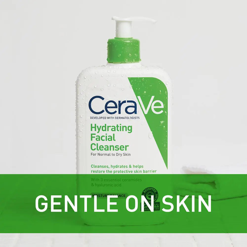 Detergente viso idratante CeraVe | Detergente viso idratante per pelle secca | Acido ialuronico + ceramidi + glicerina | Detergente idratante per pelli da normali a secche | Certificato National Eczema Asosiation