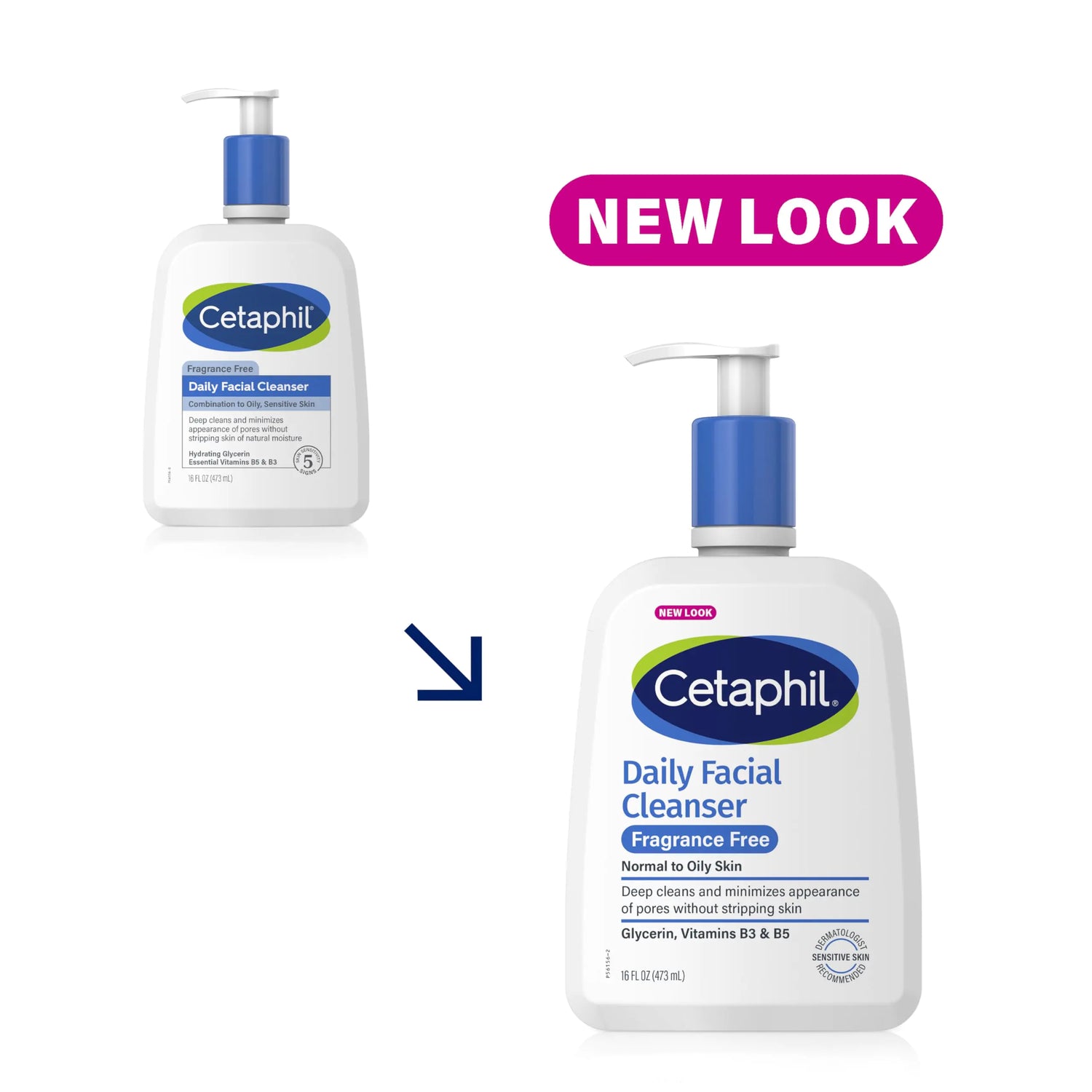 Detergente viso di CETAPHIL, detergente viso quotidiano per pelli sensibili, da miste a unte, NUOVO 16 once, senza profumo, schiuma delicata, senza sapone, ipoallergenico non profumato 16 fl oz (confezione da 1)