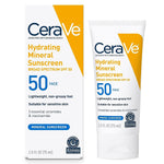 Crema solare CeraVe 100% minerale SPF 50 | Protezione solare per il viso con ossido di zinco e biossido di titanio | Acido ialuronico + niacinamide + ceramidi | Protezione solare senza olio per il viso | Protezione solare da viaggio 2,5 once