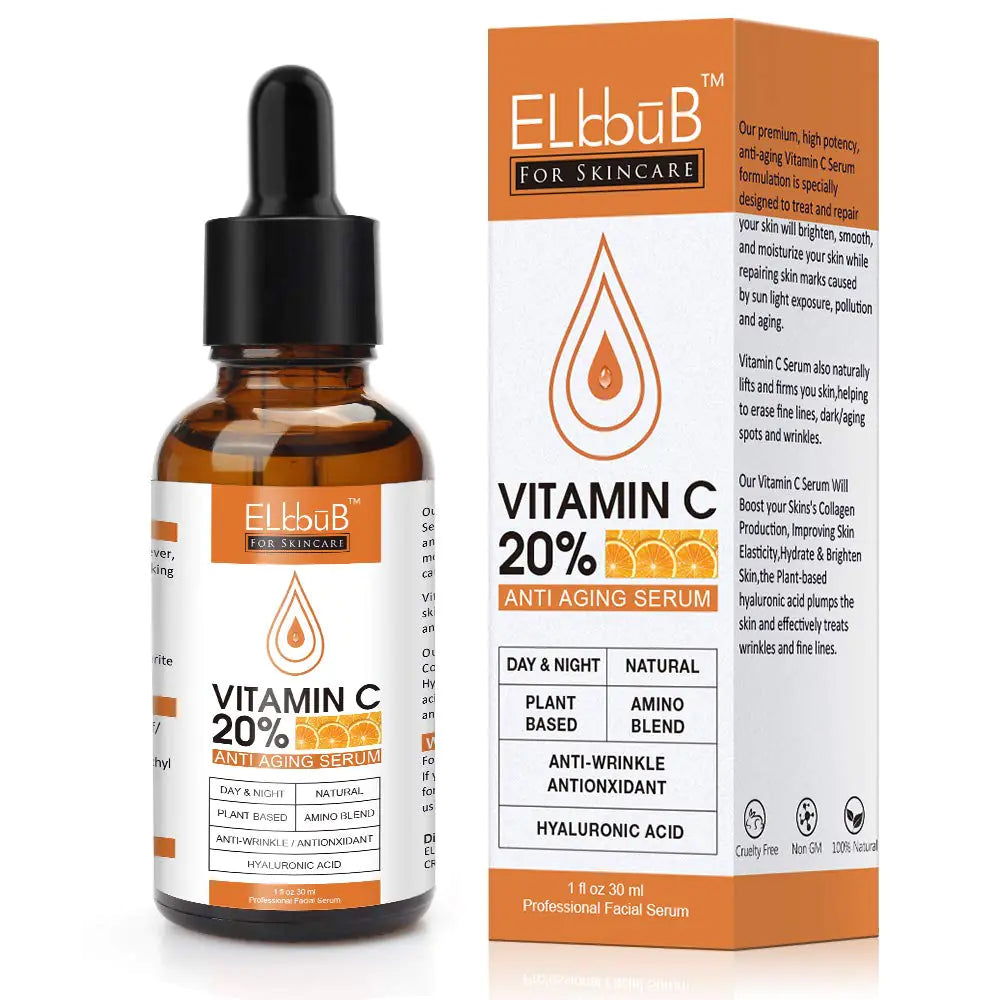 Siero premium alla vitamina C al 20% per il viso con acido ialuronico, retinolo e aminoacidi - Aumenta il collagene della pelle, idrata e rimpolpa la pelle, siero viso antietà e rughe 1 fl oz (confezione da 1)