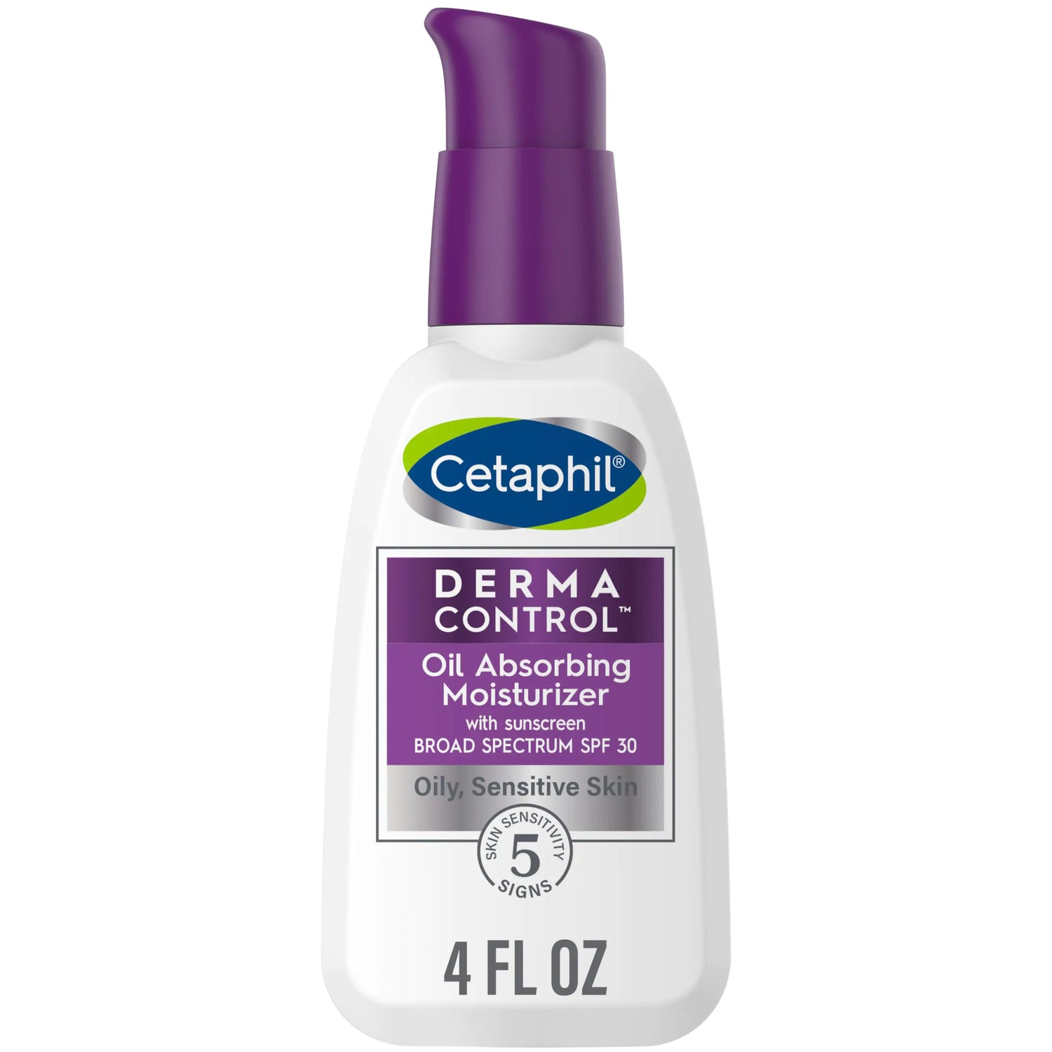 CETAPHIL DERMACONTROL Oil Idratante assorbente con SPF 30, per pelli sensibili e oleose, 4 fl oz, assorbe l’olio, riduce la lucentezza, idrata, protegge, senza profumo aggiunto 4 fl oz non profumato (confezione da 1)