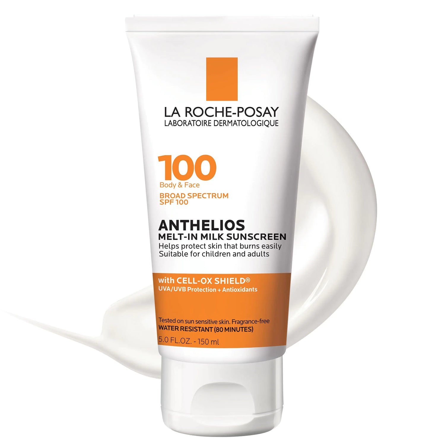 La Roche-Posay Anthelios Melt-In Milk Sunscreen SPF 100 | Protezione solare per corpo e viso | SPF ad ampio spettro + antiossidanti | Lozione solare senza olio | Per pelli sensibili al sole | Senza ossibenzone 5.1 Fl Oz (confezione da 1)