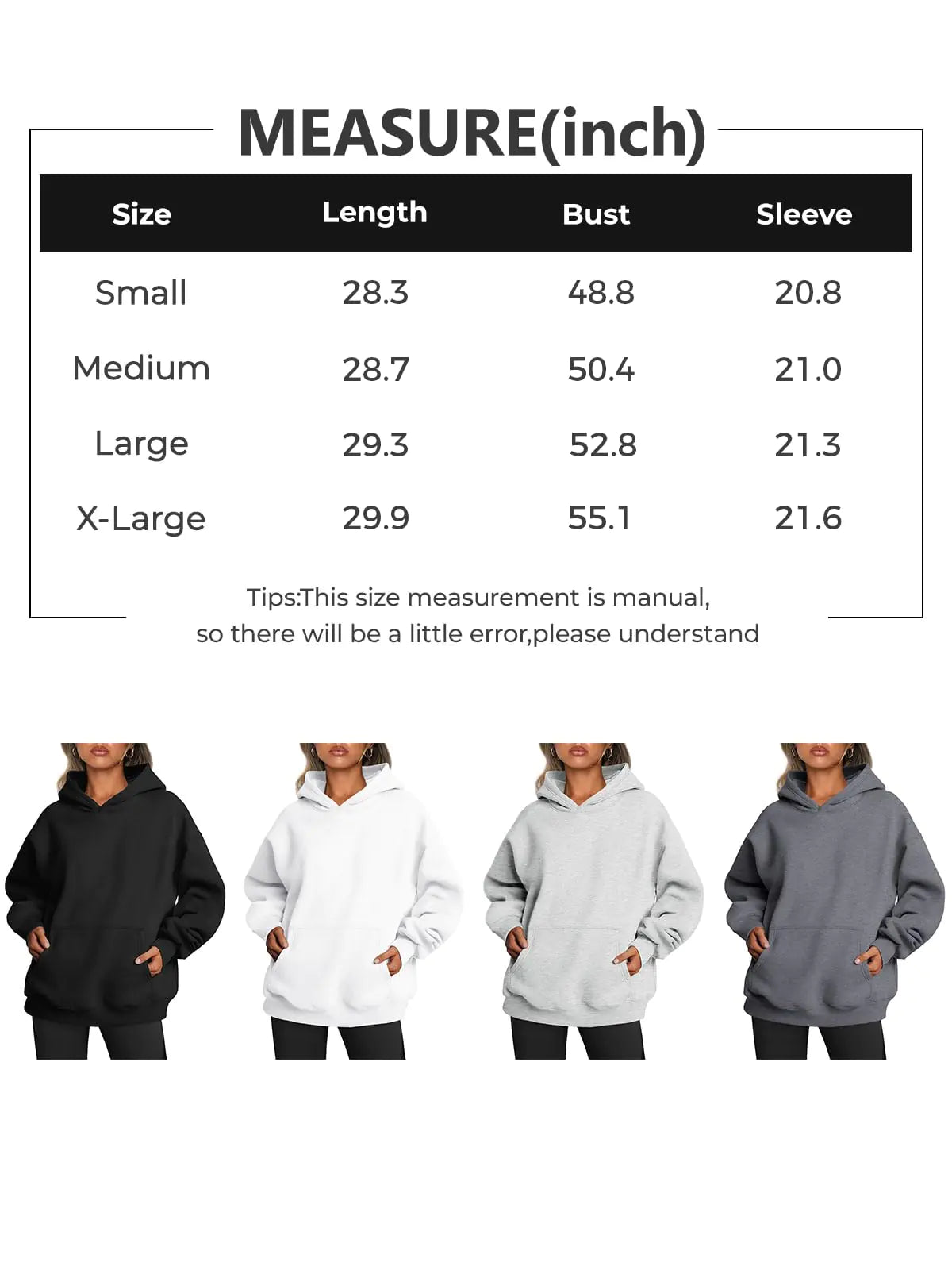 EFAN Womens Hoodies Oversized Sweatshirts Pullover Fleece Sweaters Long Sleeve Winter Fall Outfits Fashion Y2k Clothes Small Darkgrey