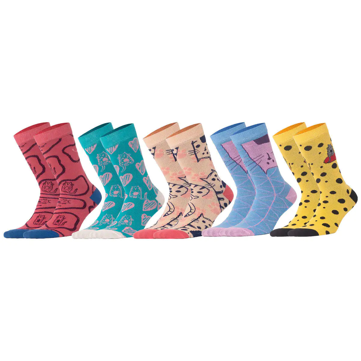 Biggdesign Cats 5 Pcs Women Socket Socks