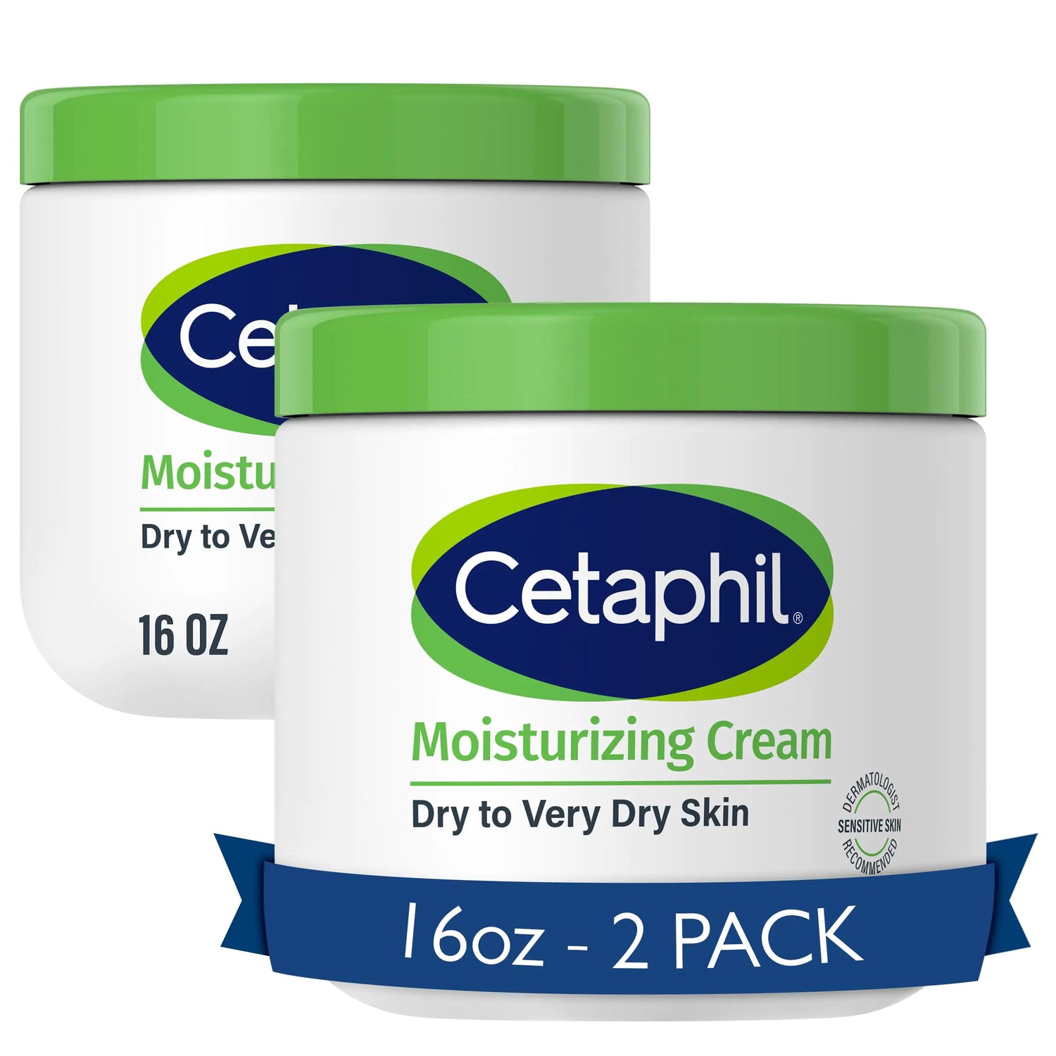 Idratante per il corpo Cetaphil, crema idratante idratante per pelli da secche a molto secche, sensibili, NUOVO 16 once confezione da 2, senza profumo, non comedogenico, non grasso