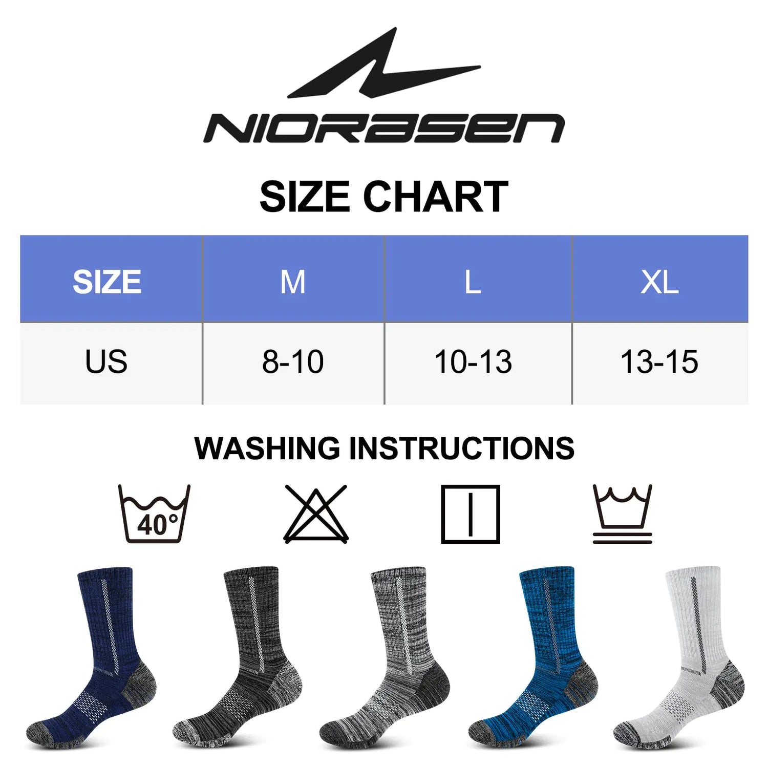 Men's Cotton Crew Work Socks, 5 Pairs Cushioned Boot Socks,Moisture Wicking Athletic Socks for Hiking Sports Running Black 13-15