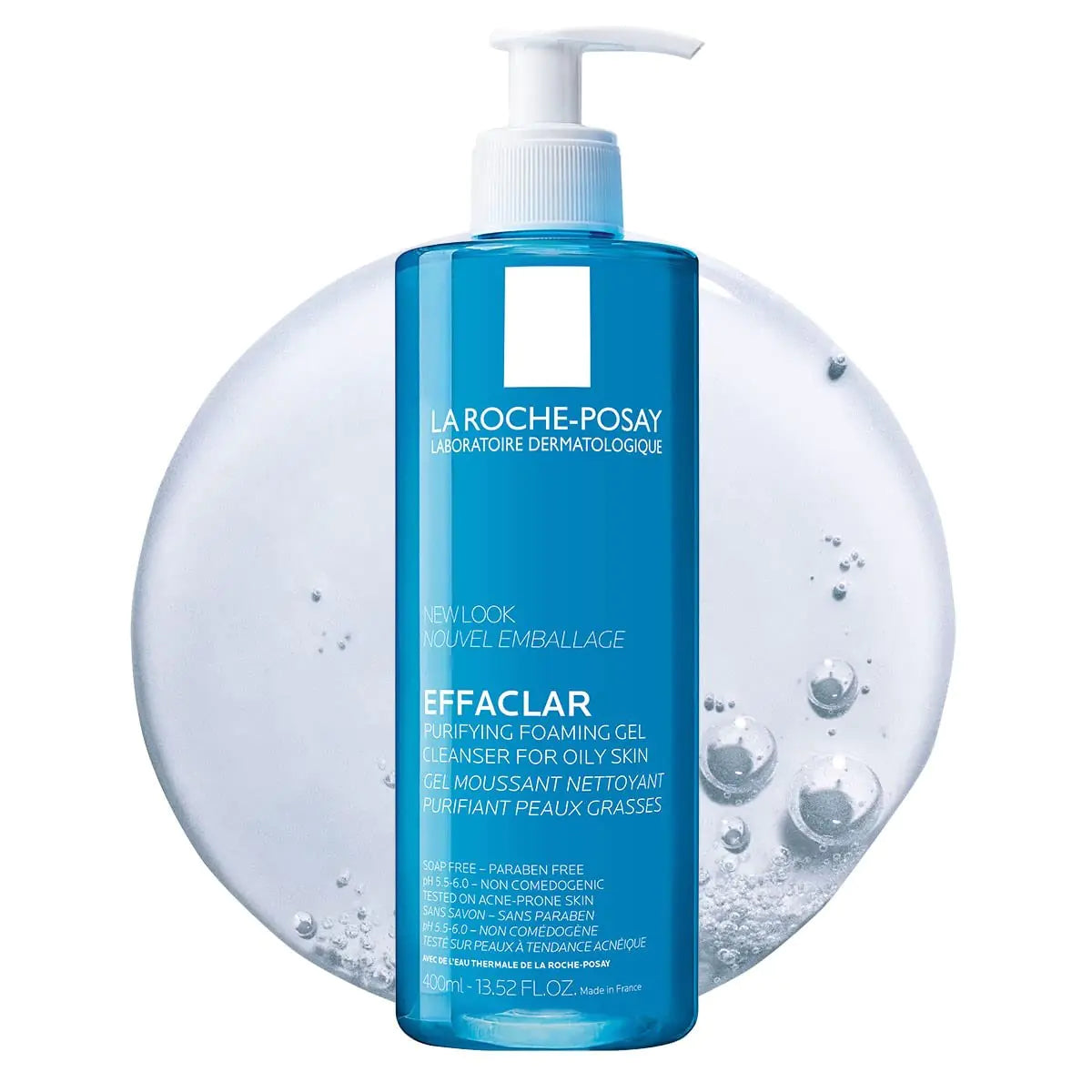 La Roche-Posay Effaclar Detergente in gel schiumogeno purificante per pelle grassa | Con pidolato di zinco per rimuovere l’olio in eccesso e lucentezza | Senza alcool e senza olio | Detergente per il viso per la pelle grassa | Pelle sensibile testata