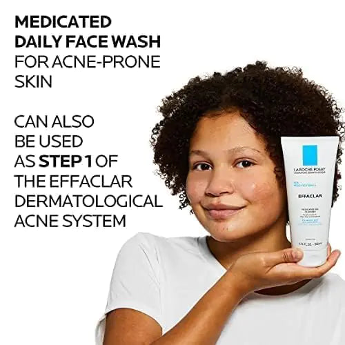 Detergente in gel medicato La Roche-Posay Effaclar | Detergente all’acido salicilico al 2% + LHA + glicerina | Detergente viso schiumogeno per l’acne | Aiuta a eliminare e prevenire le scottume dell’acne | Detergente per l’acne senza olio