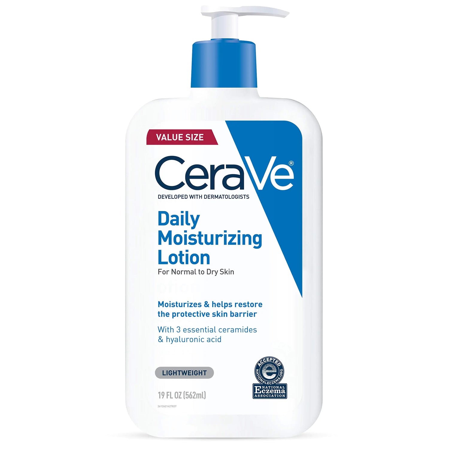 CeraVe Lozione idratante quotidiana per la pelle secca | Lozione per il corpo e idratante per il viso con acido ialuronico e ceramidi | Idratante quotidiano | Senza profumo | Senza olio | 19 once 19 fl oz (confezione da 1)