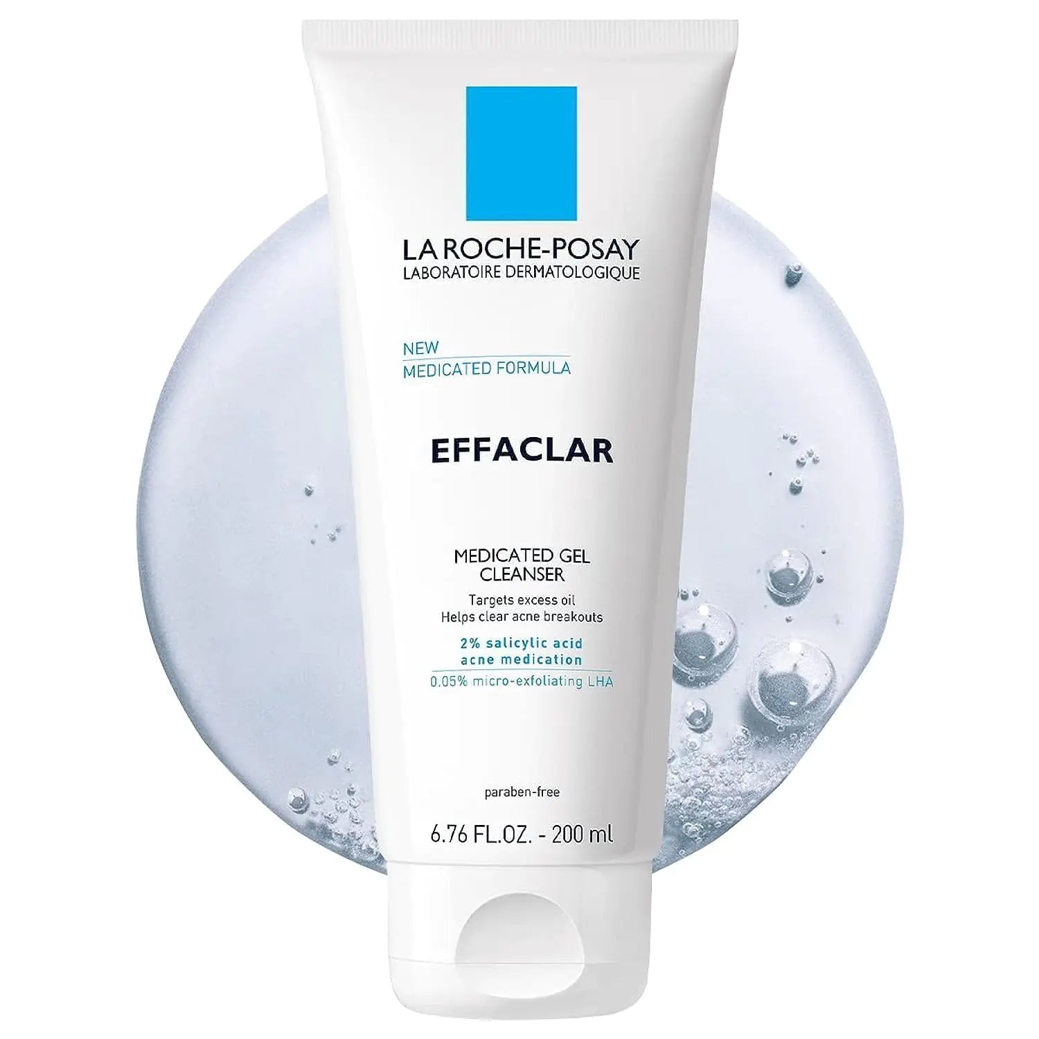 Detergente in gel medicato La Roche-Posay Effaclar | Detergente all’acido salicilico al 2% + LHA + glicerina | Detergente viso schiumogeno per l’acne | Aiuta a eliminare e prevenire le scottume dell’acne | Detergente per l’acne senza olio