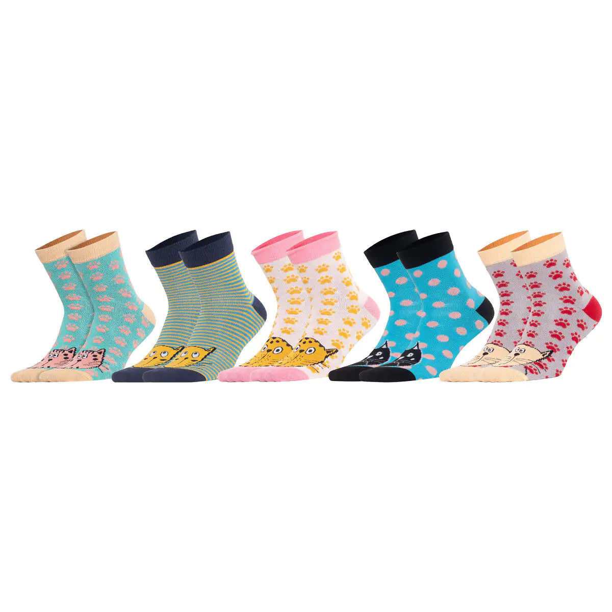 Biggdesign Cats Womens Socks, 5 Pack