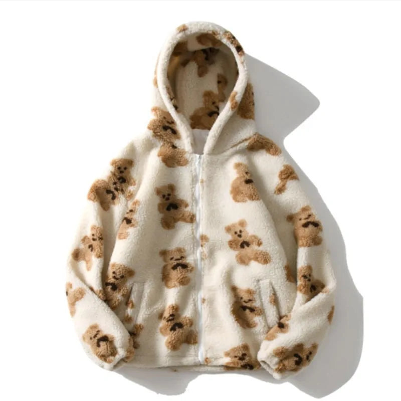 Hooded Sweatshirts Hip Hop Bear Print